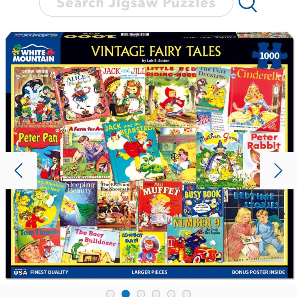 White Mountain Vintage Fairy Tales Puzzle - Colorful 1000 Pieces